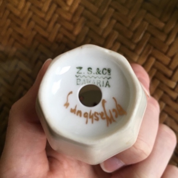 Vintage Monogram M Salt & Pepper Shakers Bavaria - Picture 2 of 6